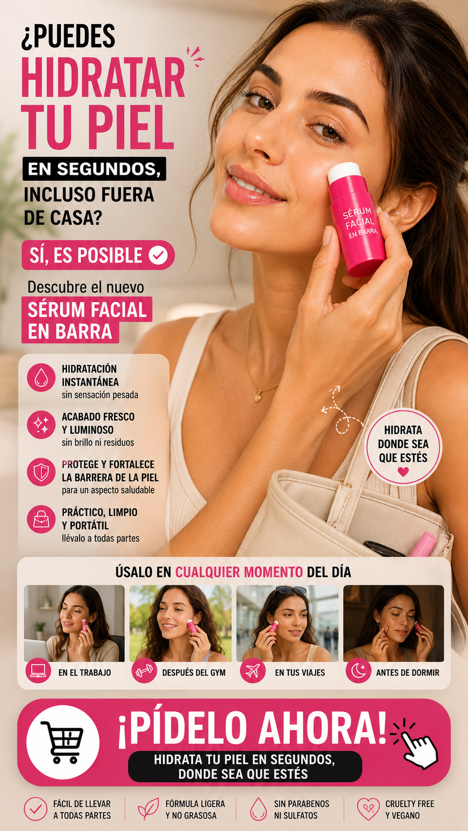 SÉRUM FACIAL EN BARRA HIDRATANTE Y REFRESCANTE