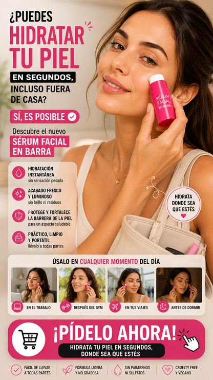 SÉRUM FACIAL EN BARRA HIDRATANTE Y REFRESCANTE