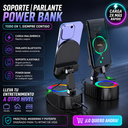 PARLANTE Y SOPORTE CON LUZ / 2 en 1