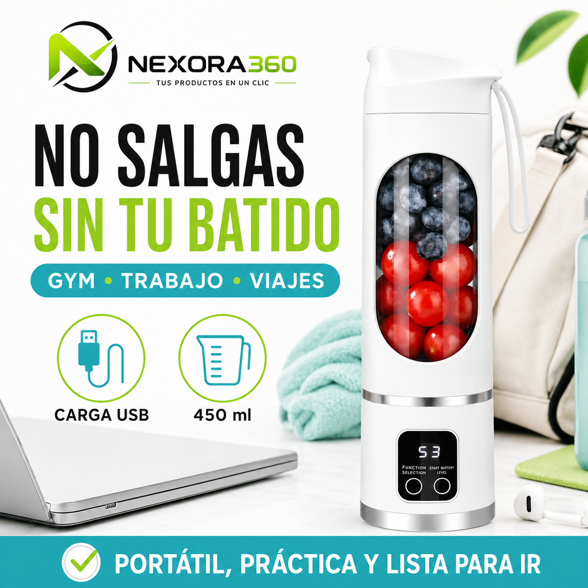 🥤 Vaso Licuadora FIT USB