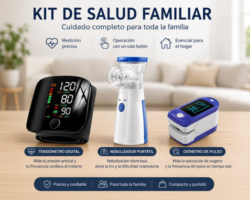 Kit Tensiómetro + Nebulizador + Oxímetro