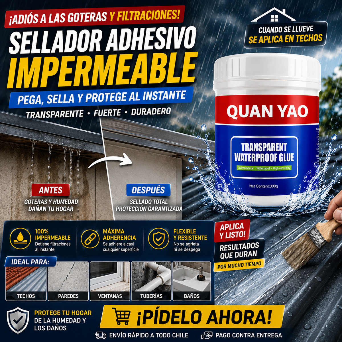 Sellador Adhesivo Impermeable 300GR