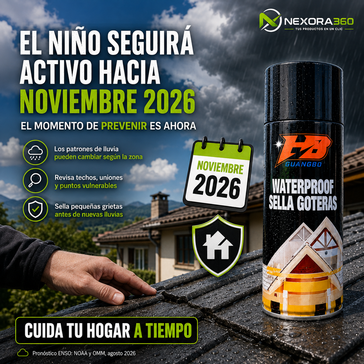 Spray Sella Goteras y Filtraciones de Agua por Lluvias