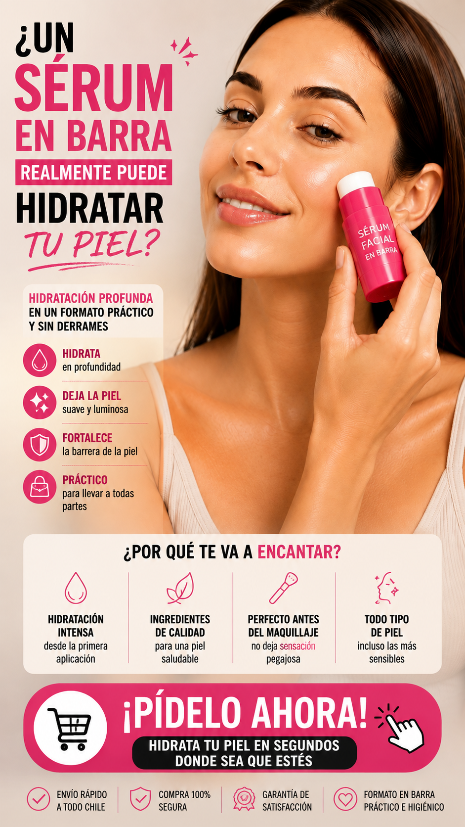 SÉRUM FACIAL EN BARRA HIDRATANTE Y REFRESCANTE
