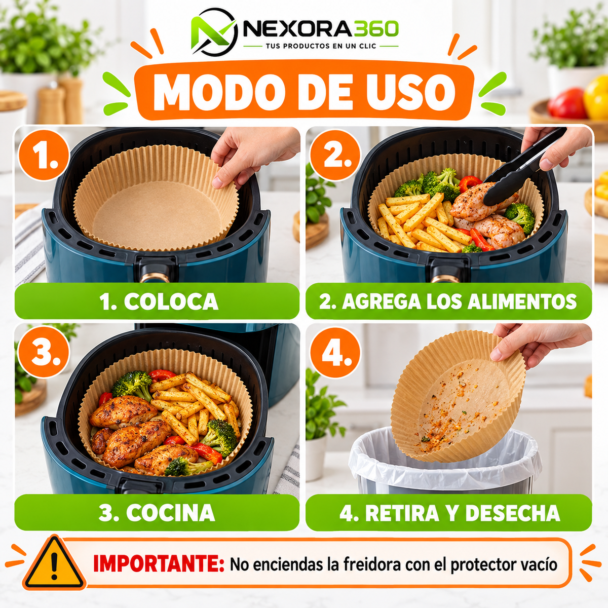 🔥 Pack de 50 Protectores para Freidora de Aire: ¡Cocina con Menos Suciedad!