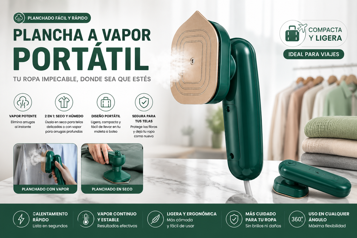 MINI PLANCHA A VAPOR PORTÁTIL