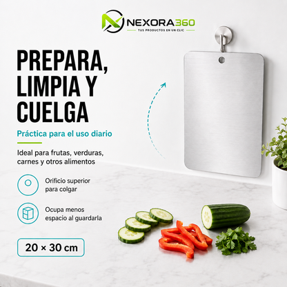 Tabla de Acero 20 × 30 cm: Más Limpia, Práctica y Fácil de Guardar
