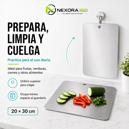 Tabla de Acero 20 × 30 cm: Más Limpia, Práctica y Fácil de Guardar