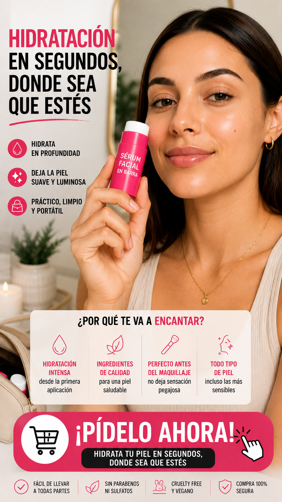 SÉRUM FACIAL EN BARRA HIDRATANTE Y REFRESCANTE